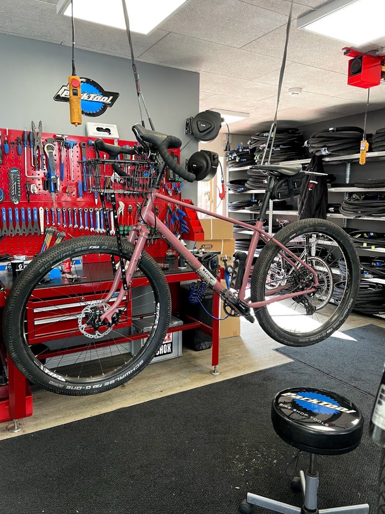My Stooge bike recieving the spa treatment and Fri bike